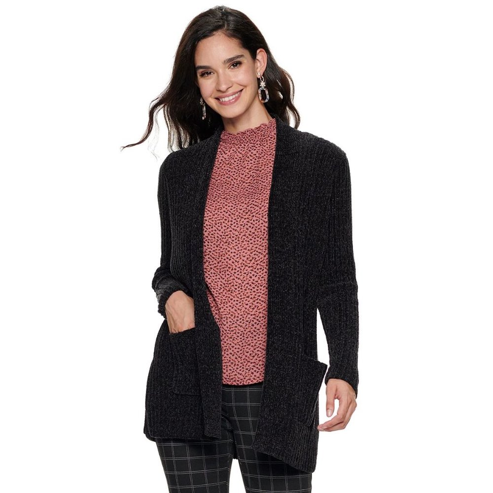 ISO Small/Med Apt. 9 black chenille cardigan